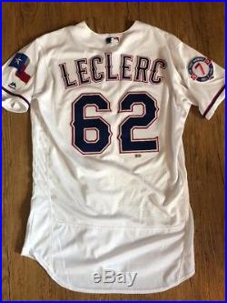 Jose Leclerc Pudge Patch Texas Rangers Game Used Jersey 3000 Hit Adrian Beltre