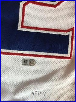 Jose Leclerc Pudge Patch Texas Rangers Game Used Jersey 3000 Hit Adrian Beltre