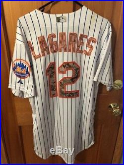 Juan Lagares Mets Game Used Signed Inscribed Jersey