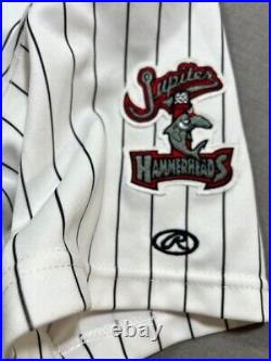 Jupiter Hammerheads Rawlings Jersey Adult 46 White Short Sleeve Autographed Mens
