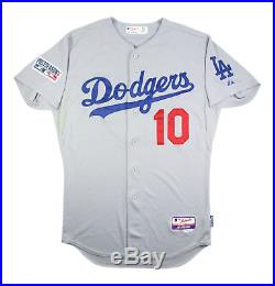 Justin Turner 2014 Los Angeles Dodgers Postseaon Game Used Road Jersey Mlb Holo