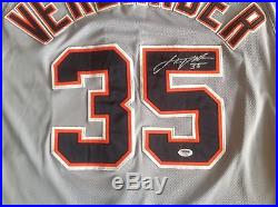 Justin Verlander Game Issued Used Worn Detroit Tigers Jersey 2014 Mvp Autograph