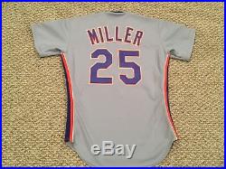 KEITH MILLER sz 42 #25 1992 New York Mets Game Used jersey road gray Rawlings