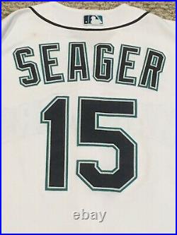 KYLE SEAGER size 46 #15 2016 Seattle Mariners game used jersey home white MLB