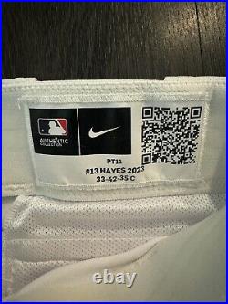 Kebryan Hayes Pittsburgh Pirates Game Used Home Worn Pants Nike 2023