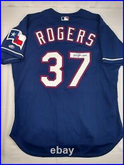 Kenny Rogers 2001 Texas Rangers #37 Signed Game Used Road Jersey MLB (With COA)