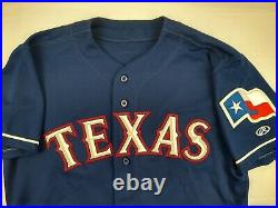 Kenny Rogers 2001 Texas Rangers #37 Signed Game Used Road Jersey MLB (With COA)
