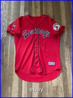 Kevin Boles Game Used Portland Sea Dogs Red Alternate Jersey Red Sox