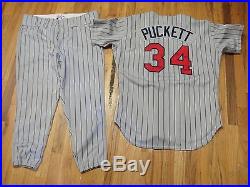 Kirby Puckett 1991 Game Used Minnesota Twins Uniform Grey Flannel Authenticated