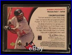 Kirby Puckett Autographed & 2 X Game Used Baseball Card! Very Rare 6 Of 25