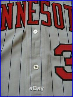 Kirby Puckett Game Used Worn 1995 Minnesota Twins Jersey Grey Flannel Letter