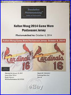 Kolten Wong Cardinals Game Used Worn Jersey. Matched To Postseason HR