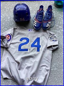 Kris Bryant game used/worn Daytona Cubs road jersey, helmet and cleats