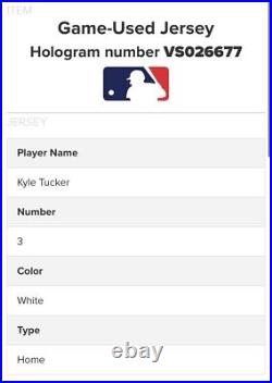 Kyle Tucker Houston Astros Game Used Worn Jersey 1st Career HR MLB