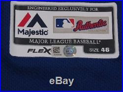 LAGARES size 46 #12 2018 New York Mets game used jersey road blue MLB HOLO RUSTY