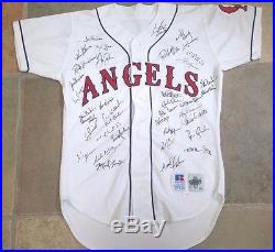 LOS ANGELES CALIFORNIA ANGELS TEAM SIGNED BASEBALL JERSEY 1995 37 PLAYERS