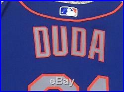 LUCAS DUDA size 52 #21 2017 New York Mets game jersey issued road blue MLB HOLO