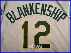 Lance Blankenship 1992 Oakland Athletics #12 Game Used Road Grey Jersey