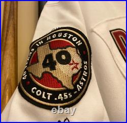 Larry Dierker 2001 Houston Astros Game Used White Home Jersey US Flag Patch