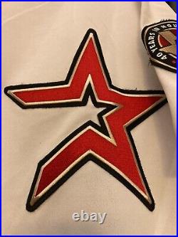 Larry Dierker 2001 Houston Astros Game Used White Home Jersey US Flag Patch