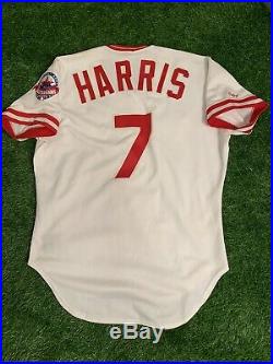 Lenny Harris Cincinnati Reds Game Used Worn Jersey 1988 Excellent Use