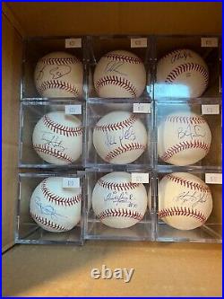 Lot of (36) Mixed Autograph Baseballs with Cubes Ken Rowe Collection