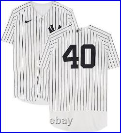 Luis Severino New York Yankees Game-Used #40 White Pinstripe Jersey