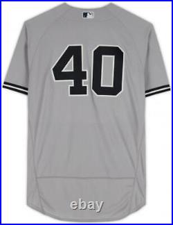 Luis Severino Yankees Player-Worn #40 Gray Jersey vs Indians on October 16, 2022
