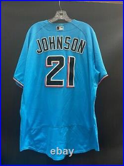 M. D. Johnson #21 Miami Marlins Game Used Stitched Authentic Jersey (minors)