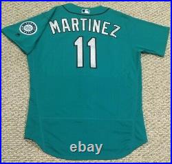 MARTINEZ size 48 #11 2018 Seattle Mariners game used jersey home teal MLB HOLO