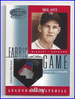 MEL OTT 2001 Leaf Certified Jersey Patch LOGO JERSEY NUMBER Fabric Game 1/4 1/1