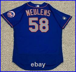 MEULENS size 50 #58 2020 New York Mets game jersey issued road blue SEAVER MLB