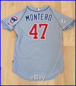 MIGUEL MONTERO GAME USED WORN ISSUED CHICAGO CUBS ALT JERSEY 2015 MLB HOLOGRAM