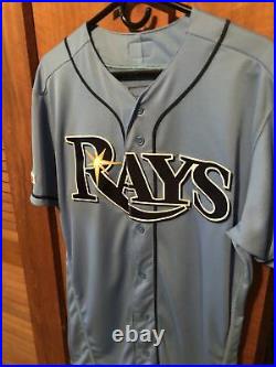 MLB Authentic 2019 Matt Duffy Tampa Bay Rays team issued Majestic jersey size 44