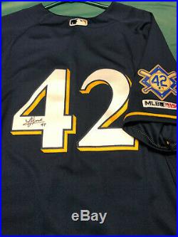MLB Authentic Game Worn Jhoulys Chacin Auto Brewers Jersey Jackie Robinson'19