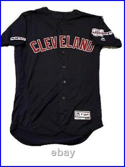 MLB Authenticated Navy Blue Cleveland Indians Jersey Issued To Eric Haase