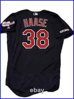 MLB Authenticated Navy Blue Cleveland Indians Jersey Issued To Eric Haase