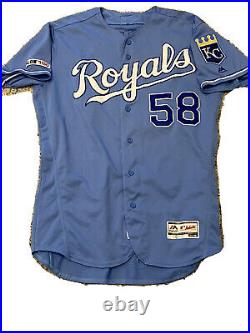 MLB Authenticated Scott Barlow Pitched In This Powder Blue KC Royals Jersey