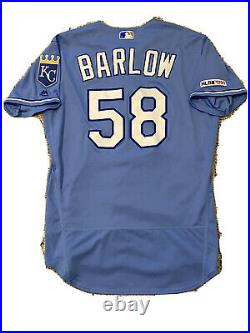 MLB Authenticated Scott Barlow Pitched In This Powder Blue KC Royals Jersey