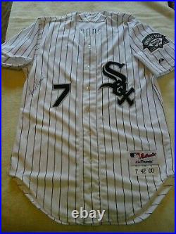 MLB Chicago White Sox #7 Jerry Manuel Signed/Autographed 2000 Game Used Jersey