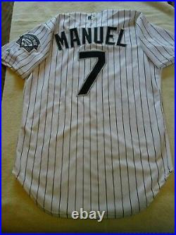 MLB Chicago White Sox #7 Jerry Manuel Signed/Autographed 2000 Game Used Jersey