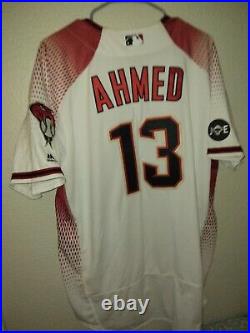 MLB Game Worn Used Majestic Arizona Diamondbacks Nick Ahmed Dirty Jersey Holo