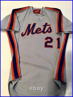 MLB NY Mets 1982 Game Worn / Used Jersey Gary Rajsich #21 HTF Away Grey