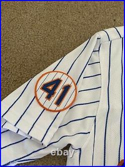 Mallex Smith 2021 New York Mets Game Issued Pinstripe Baseball Jersey 41 Patch
