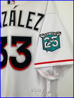 Manager Fredi Gonzalez #33 Miami Marlins Majestic Game Used Jersey Size 52