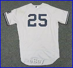 Mark Teixeira 2016 Game Used #25 New York Yankees Jersey Size 48 STEINER LOA