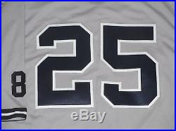 Mark Teixeira #25 size 48 2016 Yankees Game Jersey ROAD Berra patch Steiner MLB