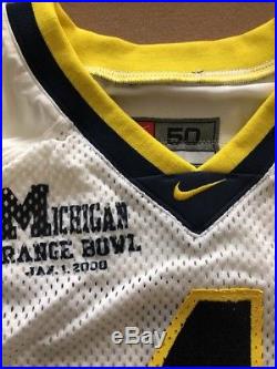 Marquise Walker Game Used Issued Michigan Wolverines 2000 Orange Bowl Jersey