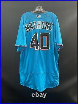 Mashore #40 Miami Marlins Game Used Stitched Authentic Jersey (minors)