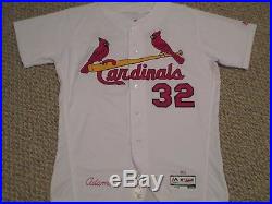 Matt Adams size 46 #32 2016 St. Louis Cardinals Home WHITE game used jersey MLB